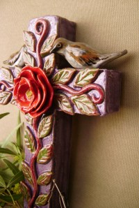 Pom. sugar creamer with crosses, flower boxes, ornaments 049