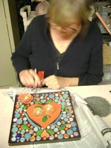 Looking Good Laurie!   That was a mosaic she made for her daughter's wedding as a gift! 