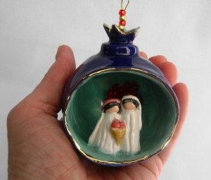 Wedding Couple Pomegranate Ornament $45.00